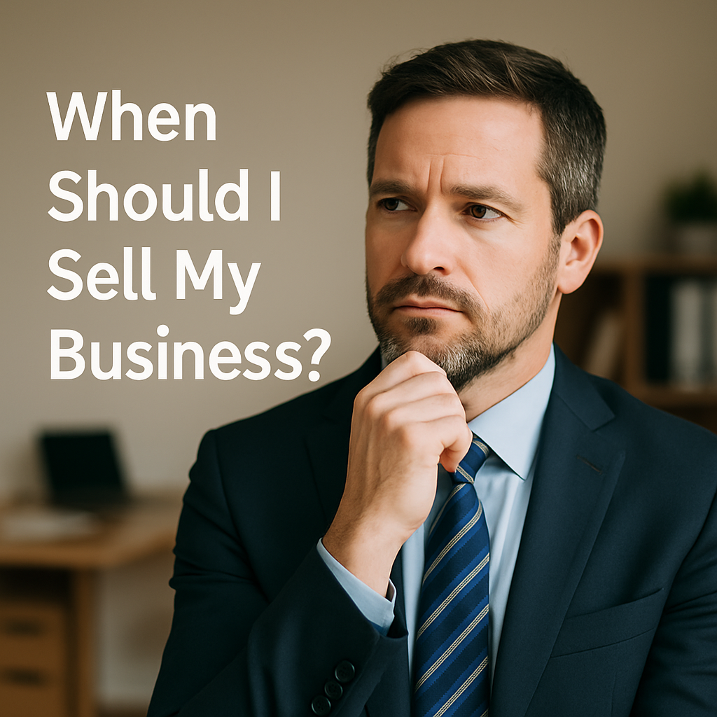 When Should I Sell My Business? Middle-aged Wisconsin business owner contemplating when to sell their business